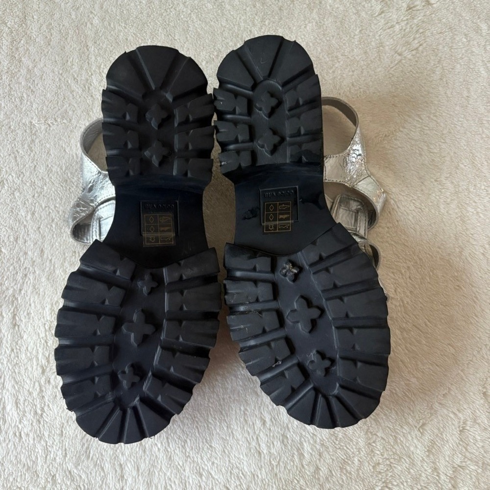 Dolce Vita Latice Gladiator Sandals Women's 9 Silver Fisherman Platform Chunky - Picture 4 of 6